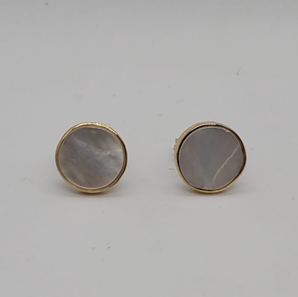 14k Yellow Gold Earring, Mother Stone, Push Back Style, for daily use, they are main image 1